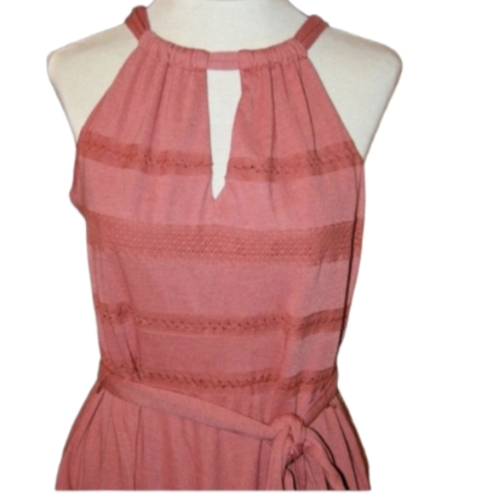 Ann Taylor Womans Rose Linenโ Blend Tie Back Halter Dress Size SP